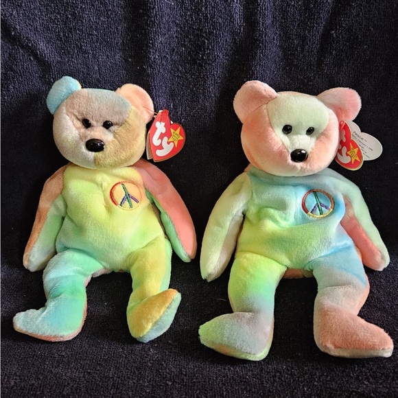 Pair of TY Beanie Babies of Peace - Picture 2 of 9